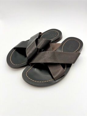 COLE HAAN Cross Strap Sandals Chocolate Brown Men’s Size 9